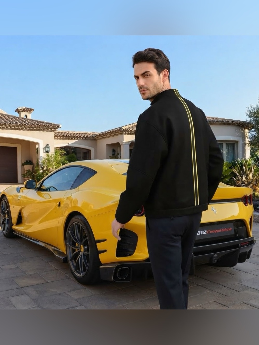 $2,300 Scuderia Ferrari Men's Black Wool Cashmere Blouson Jacket US M/L IT 50